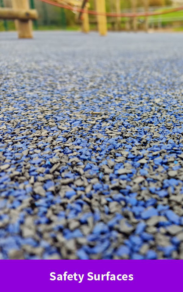Safety surface at outdoor playground