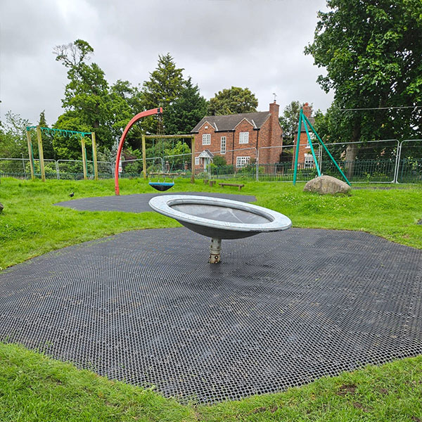 Playground with rubber mulch surface